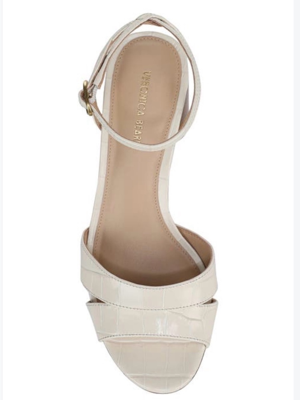 Veronica Beard Cream Ankle-Strap Sandal size 8.5